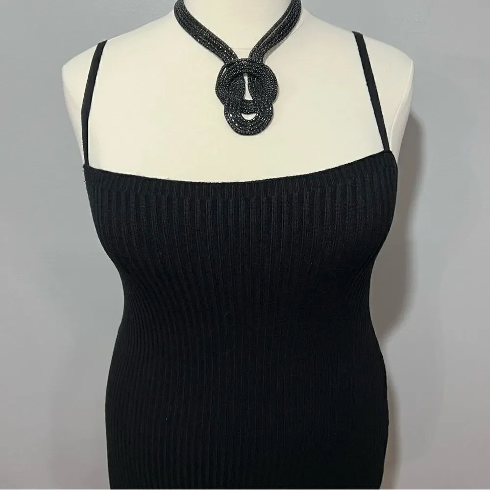 NWOT Nordstrom Astr‎ The Label Spaghetti Strap Ribbed Knit Bodycon Dress -- XL